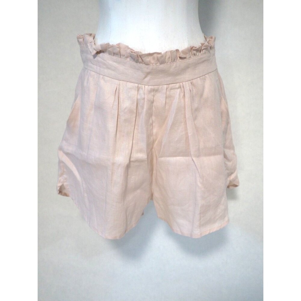 The Femm, Kaiya Rose Pink 100% Linen Shorts $265 NWT! US Size M